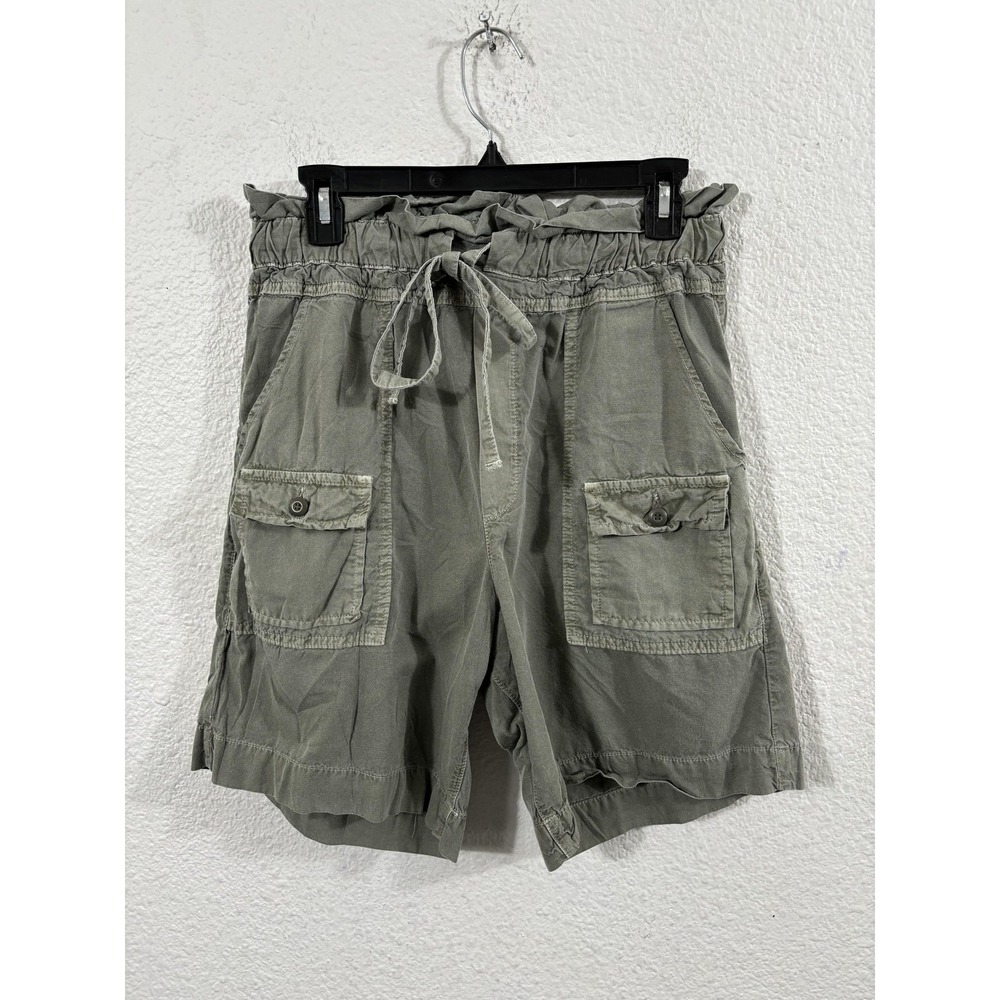 NSF Shorts Womens Small Green Paperbag Waist Troy High Waisted Made USA